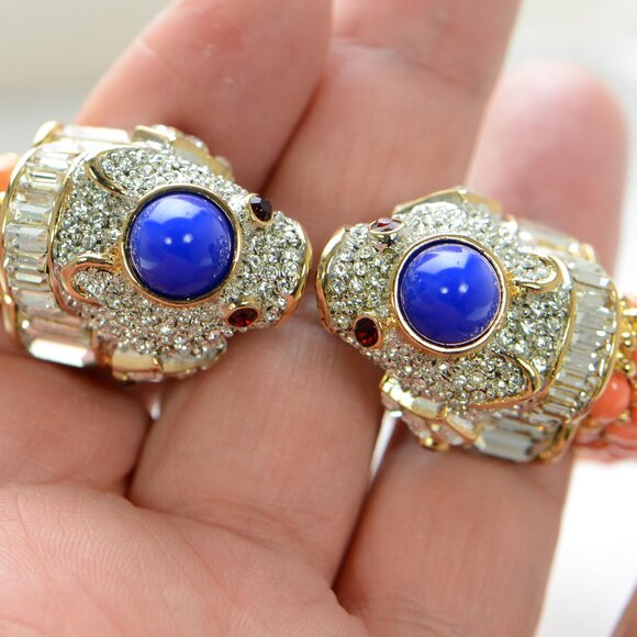 Vintage Kenneth Jay Lane KJL Koi Fish Cuff Bracelet - Picture 6 of 6